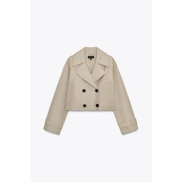 Zara Jackets Coats Zara Doublebreasted Short Trench Coat